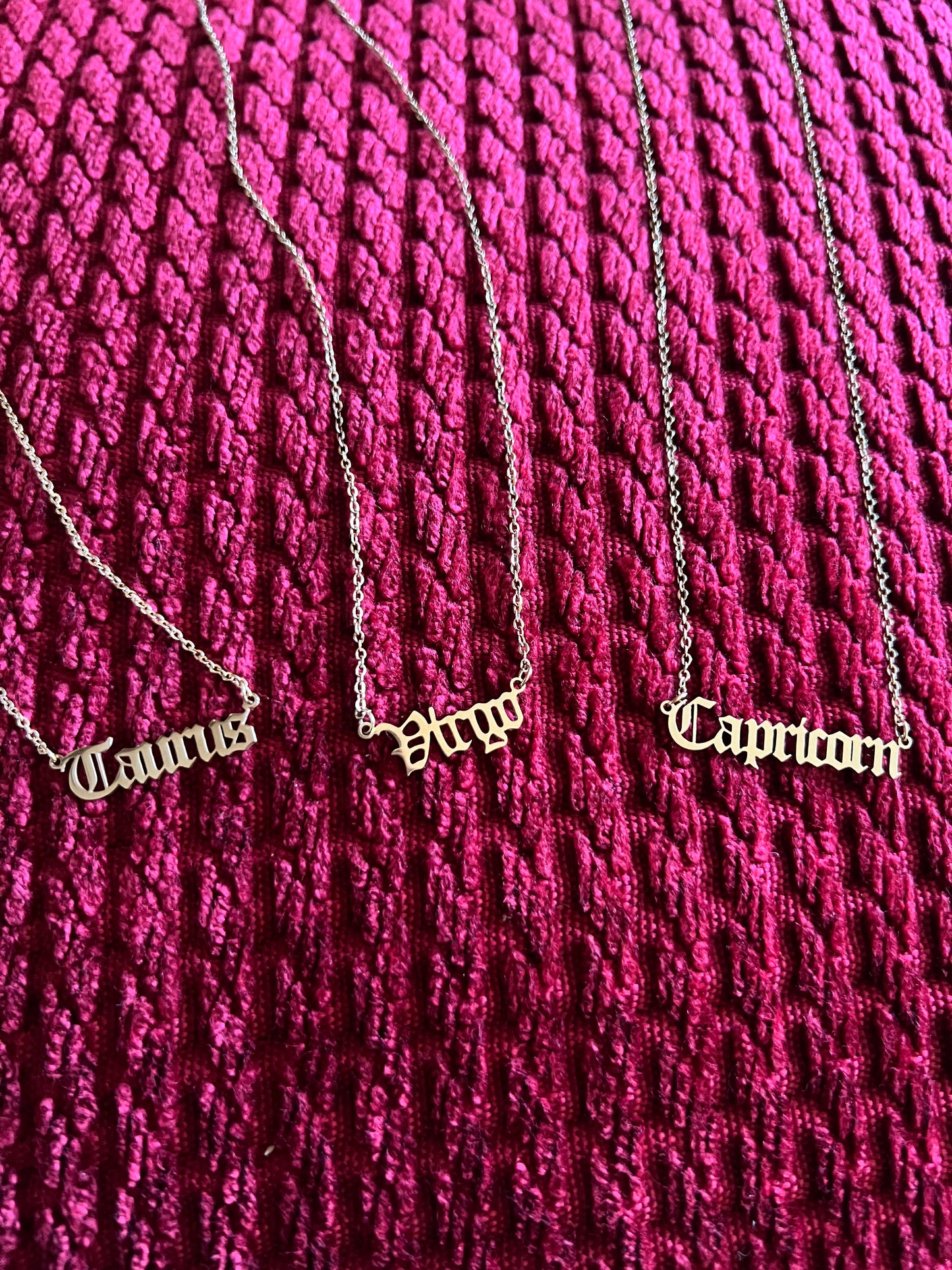 Zodiac Necklaces - Stainless Steel Adjustable Chain - Astrology Jewelry