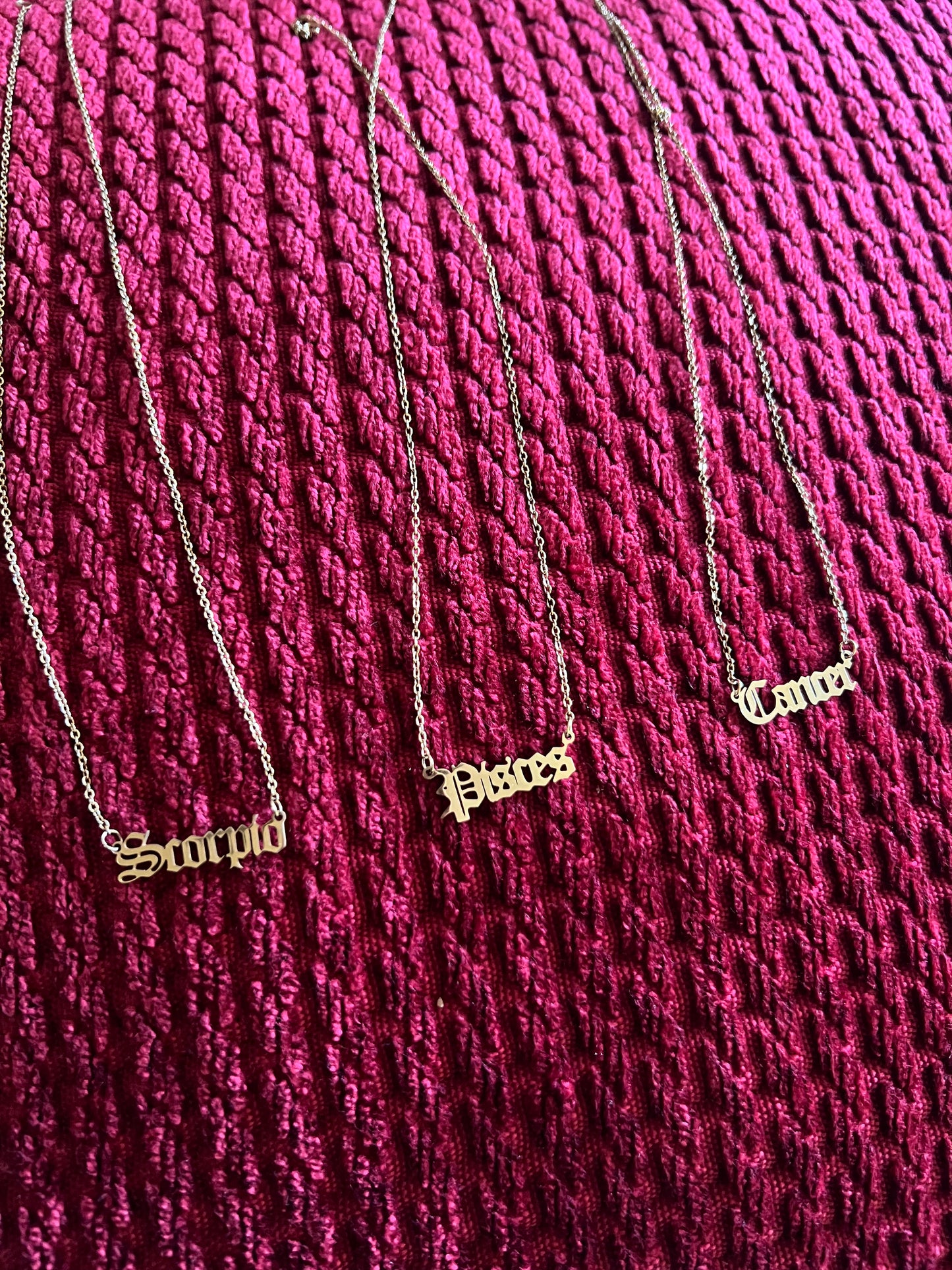 Zodiac Necklaces - Stainless Steel Adjustable Chain - Astrology Jewelry