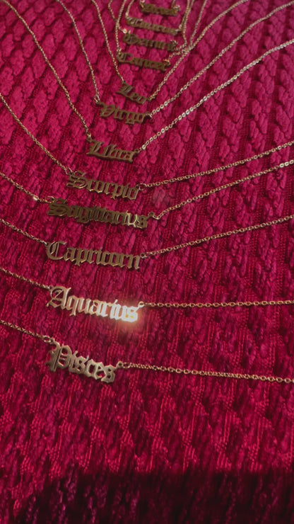 Zodiac Necklaces - Stainless Steel Adjustable Chain - Astrology Jewelry